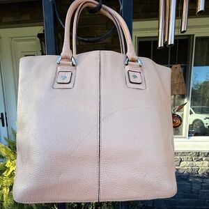 Laurent Eiffel Blush Pink Leather Tote Bag